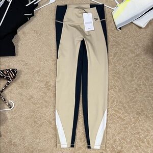 Wilson Beige and Navy Athletic Leggings